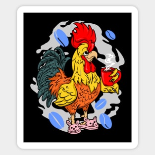 Rooster Morning Coffee Sticker